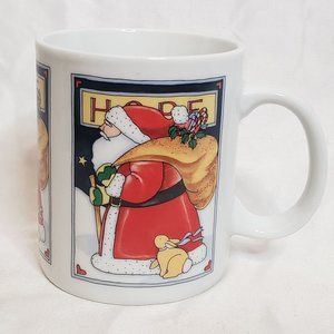Vintage HOPE Santa Coffee Mug Houston Foods 1991 Christmas